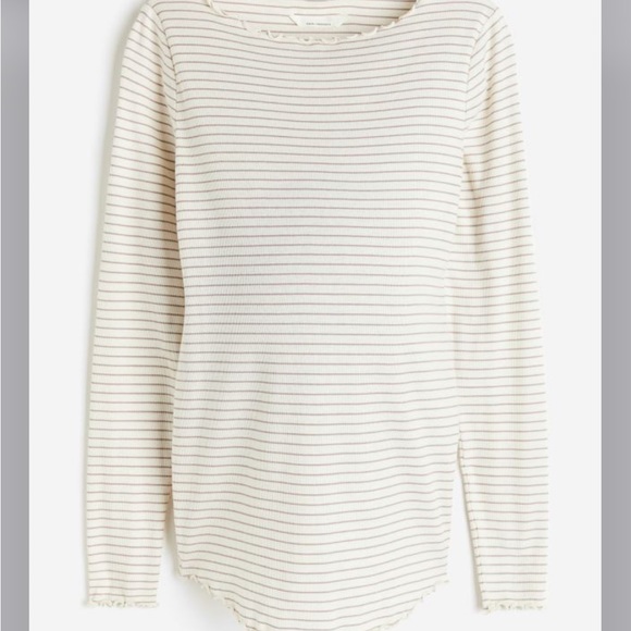 ISO! H&M mama cotton jersey top cream/stripes - Picture 2 of 3